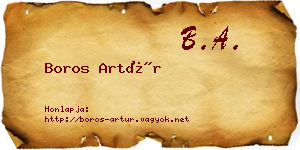 Boros Artúr névjegykártya